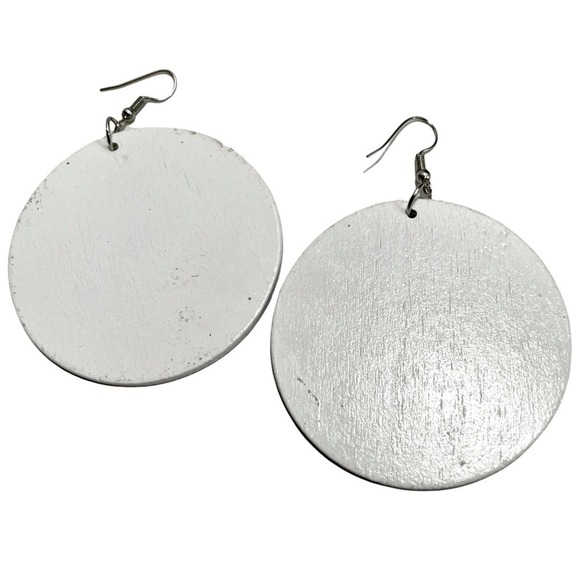 African Woman Silhouette Wooden Dangle Earrings Circle‎ Print Earrings - Picture 4 of 4